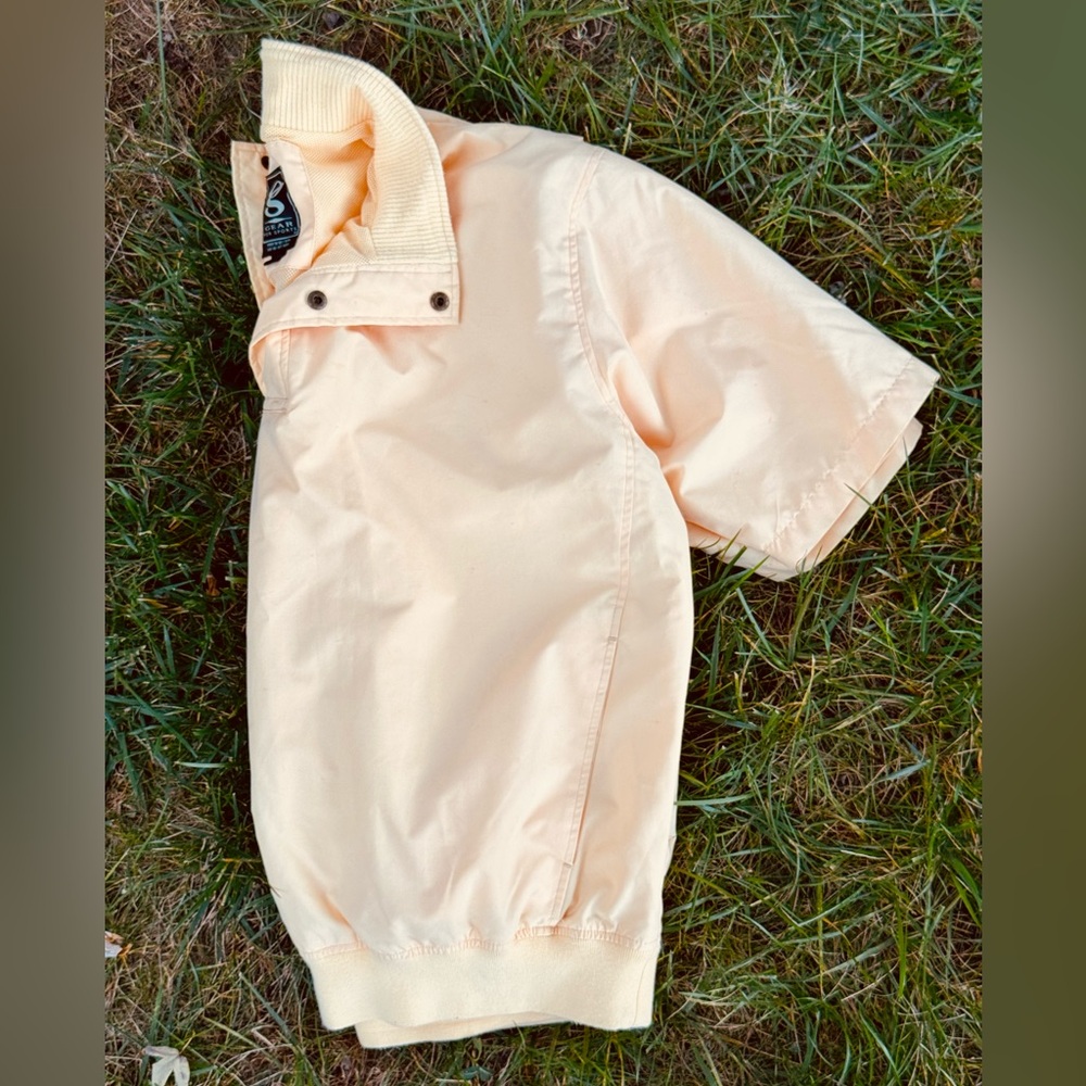 Butter Yellow Short Sleeve Polo Pullover Windbreaker